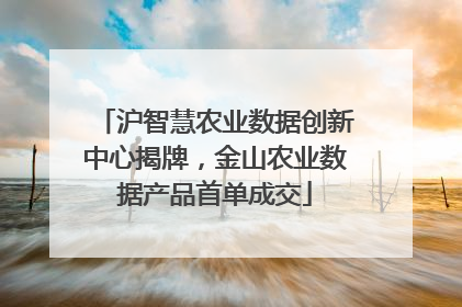 沪智慧农业数据创新中心揭牌，金山农业数据产品首单成交