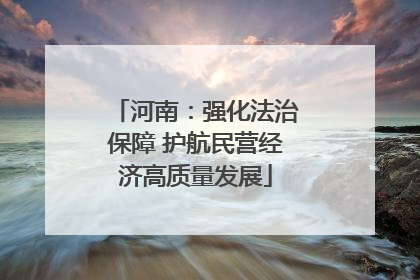 河南：强化法治保障 护航民营经济高质量发展