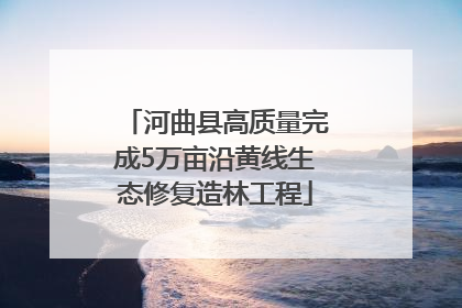 河曲县高质量完成5万亩沿黄线生态修复造林工程