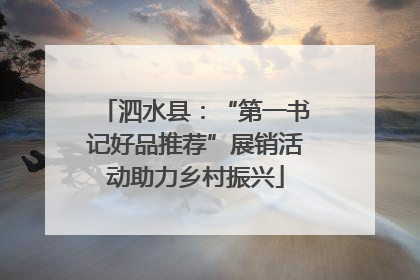 泗水县：“第一书记好品推荐”展销活动助力乡村振兴