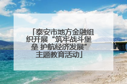 泰安市地方金融组织开展“筑牢战斗堡垒 护航经济发展”主题教育活动