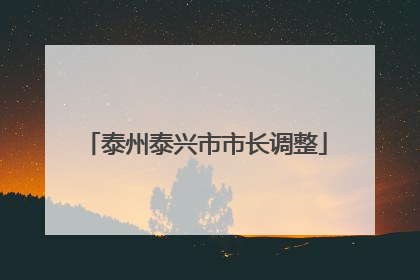 泰州泰兴市市长调整