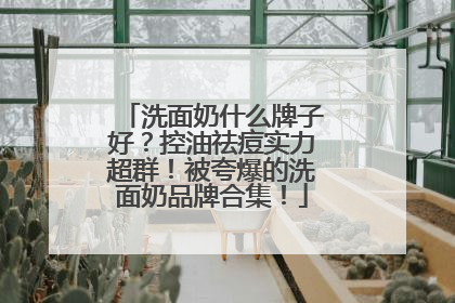 洗面奶什么牌子好？控油祛痘实力超群！被夸爆的洗面奶品牌合集！