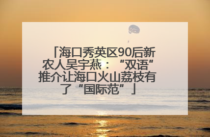海口秀英区90后新农人吴宇燕：“双语”推介让海口火山荔枝有了“国际范”