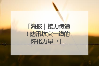 海报｜接力传递！防汛抗灾一线的怀化力量→