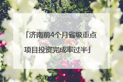 济南前4个月省级重点项目投资完成率过半