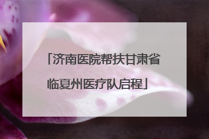 济南医院帮扶甘肃省临夏州医疗队启程