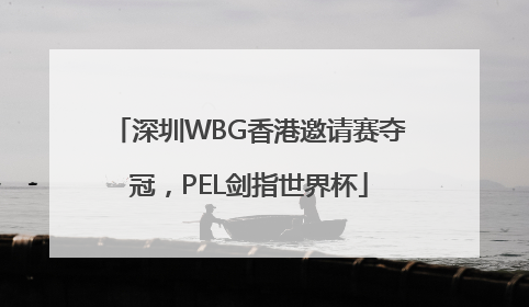 深圳WBG香港邀请赛夺冠，PEL剑指世界杯