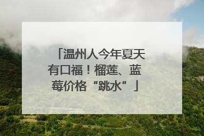 温州人今年夏天有口福！榴莲、蓝莓价格“跳水”