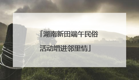 湖南新田端午民俗活动增进邻里情