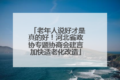 老年人说好才是真的好！河北省政协专题协商会建言加快适老化改造