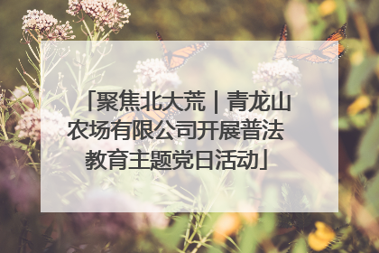 聚焦北大荒｜青龙山农场有限公司开展普法教育主题党日活动