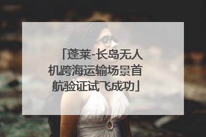 蓬莱-长岛无人机跨海运输场景首航验证试飞成功