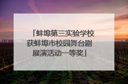 蚌埠第三实验学校获蚌埠市校园舞台剧展演活动一等奖