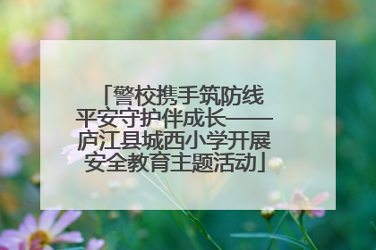 警校携手筑防线 平安守护伴成长——庐江县城西小学开展安全教育主题活动
