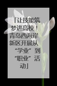 让技能筑梦进高校！青岛西海岸新区开展从“学业”到“职业”活动