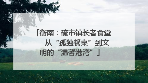 衡南：硫市镇长者食堂——从“孤独餐桌”到文明的“温馨港湾”