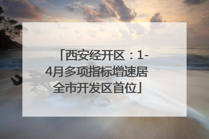 西安经开区：1-4月多项指标增速居全市开发区首位