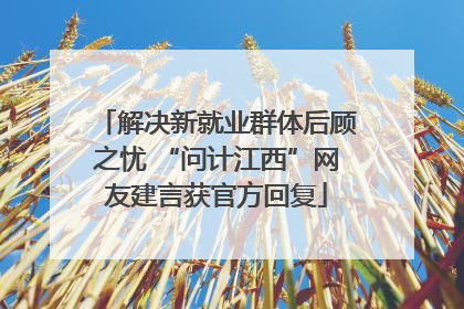 解决新就业群体后顾之忧 “问计江西”网友建言获官方回复