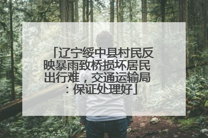 辽宁绥中县村民反映暴雨致桥损坏居民出行难，交通运输局：保证处理好