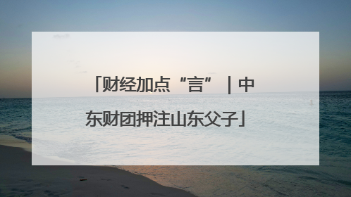 财经加点“言”｜中东财团押注山东父子