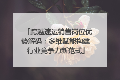 跨越速运销售岗位优势解码：多维赋能构建行业竞争力新范式
