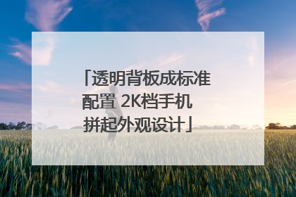 透明背板成标准配置 2K档手机拼起外观设计
