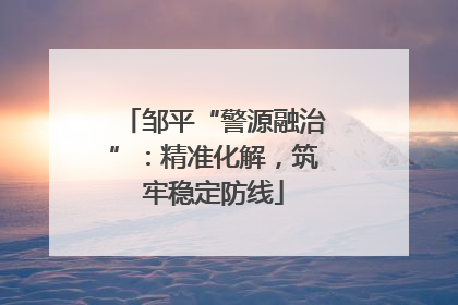 邹平“警源融治”：精准化解，筑牢稳定防线