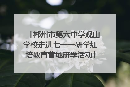 郴州市第六中学观山学校走进七一一研学红培教育营地研学活动
