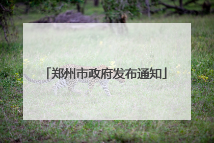 郑州市政府发布通知