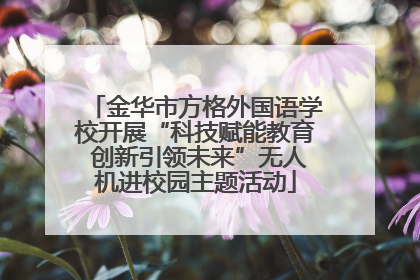 金华市方格外国语学校开展“科技赋能教育 创新引领未来”无人机进校园主题活动