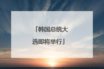 韩国总统大选即将举行
