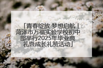 青春绽放 梦想启航丨菏泽市万福实验学校初中部举行2025年毕业典礼暨成长礼赞活动