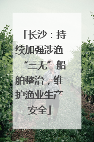 长沙：持续加强涉渔“三无”船舶整治，维护渔业生产安全