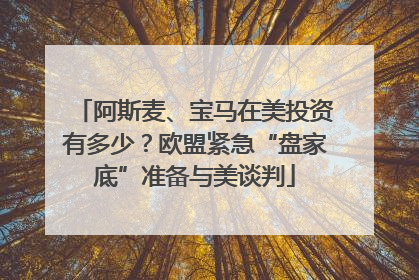 阿斯麦、宝马在美投资有多少？欧盟紧急“盘家底”准备与美谈判