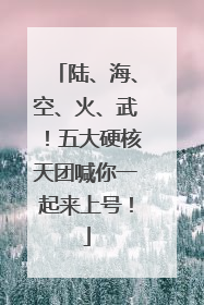 陆、海、空、火、武！五大硬核天团喊你一起来上号！