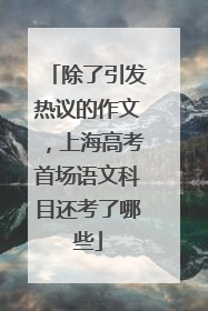 除了引发热议的作文，上海高考首场语文科目还考了哪些