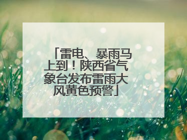 雷电、暴雨马上到！陕西省气象台发布雷雨大风黄色预警