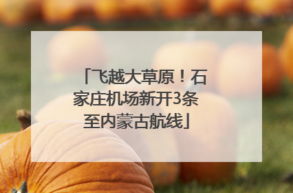 飞越大草原！石家庄机场新开3条至内蒙古航线