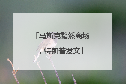 马斯克黯然离场，特朗普发文