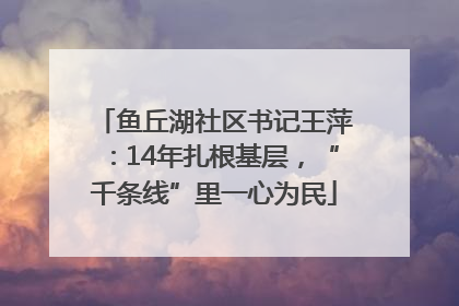 鱼丘湖社区书记王萍：14年扎根基层，“千条线”里一心为民