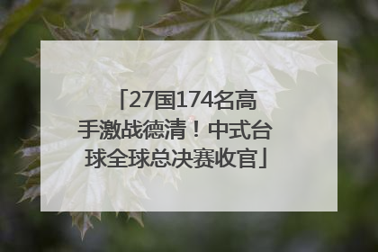 27国174名高手激战德清！中式台球全球总决赛收官
