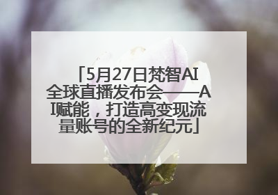 5月27日梵智AI全球直播发布会——AI赋能，打造高变现流量账号的全新纪元