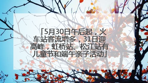 5月30日午后起，火车站客流增多，31日迎高峰，虹桥站、松江站有儿童节和端午亲子活动