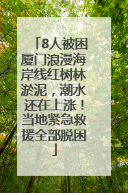 8人被困厦门浪漫海岸线红树林淤泥，潮水还在上涨！当地紧急救援全部脱困